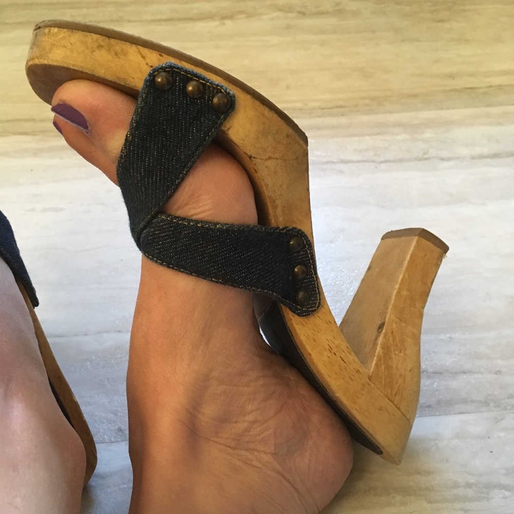 Sx 7 Candies Wood and Jean Sandals